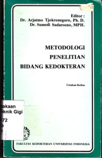 Image of Metodologi Penelitian Bidang Kedokteran