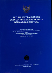 Image of Petunjuk Pelaksanaan Jabatan Pungsional Peneliti dan Angka Kreditnya