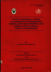Image of Study Nutritional Anemia an Assessment of Information Compilation for Supporting and Formulating National Policy and Program