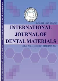 International Journal Of Dental Materials Vo.4 No.1 2022