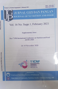 Jurnal Gizi dan Pangan Vol. 16 No. Supp 1  February Tahun 2021