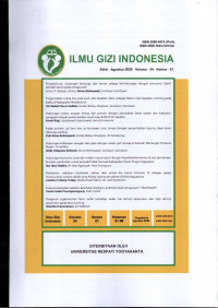 Jurnal Ilmu Gizi Indonesia Edisi Agustus 2020 Vol 4 No 1