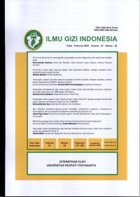 Jurnal Ilmu Gizi Indonesia Edisi Februari 2024 Vol 7 No 2