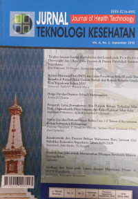 Image of Jurnal  Teknologi Kesehatan  Vol. 6 No.2