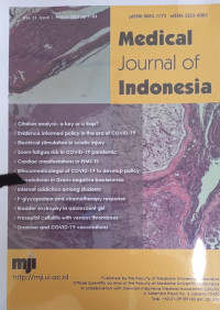 Image of Medical Journal of Indonesia Vol. 31. issue 1  March Tahun 2022