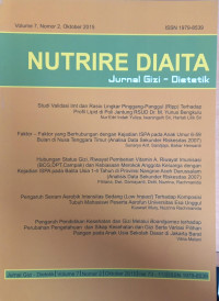 Nutrire Diaita (Jurnal Gizi - Dietetik) Vol.7 Nomor. 2