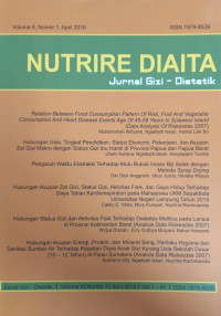 Nutrire Diaita (Jurnal Gizi - Dietetik) Vol.8 Nomor. 1