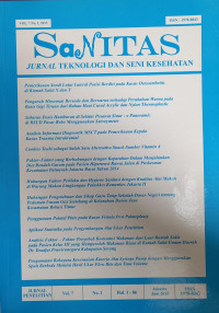 Sanitas ( Jurnal Teknologi dan Seni Kesehatan ) Vol. 7 Nomor. 1