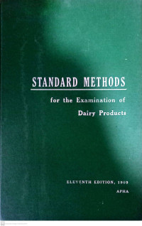 Standard Methods: for the Examination of Dairy Products