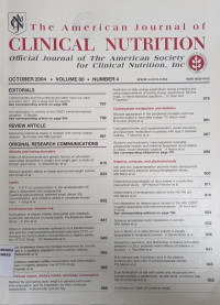The American Journal Clinical Nutrition Vol. 80 Nomor. 4