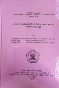 Upaya Penduduk DKi Jakarta Terhadap Kesehatan Gigi